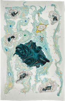 Unstable Talismanic Rendering 28 (with gratitude to master marbler Dirk Lange) - Kerstin Brätsch
