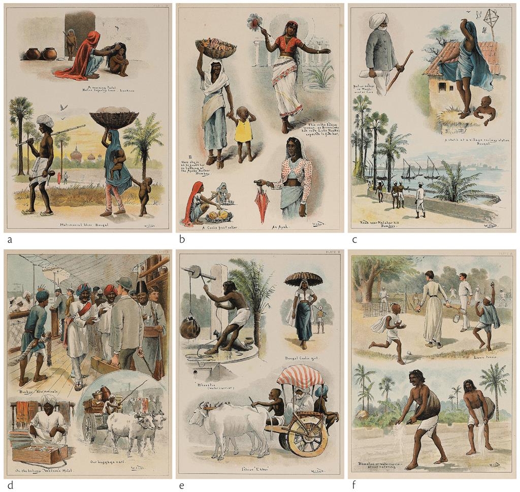 Artwork by W.W. Lloyd, SIX CARICATURES FROM SKETCHES OF INDIAN LIFE, Made of chromolithographs