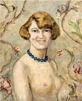 "Woman with blue coral" - Lilly Gombos Székely