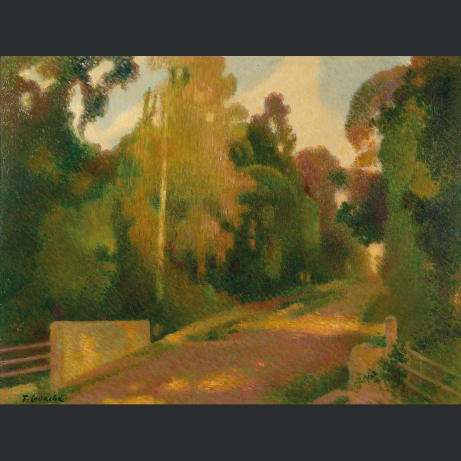Artwork by Félix Courché, Allée dans un parc, Made of Oil on panel