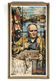 Abstracted fisherman on a wharf - Casimir T. Maciulewicz