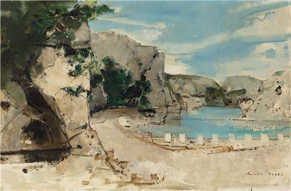 Cliffs and river by Michel Rodde