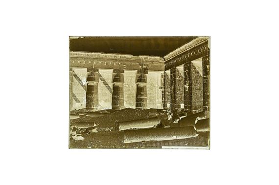 2nd COURT, GALLERY OF TOUTHMÉS 1st, LEFT SIDE. THEBES (MEDINET-ABOU) UPPER EGYPT by Félix Bonfils, 1867-1875