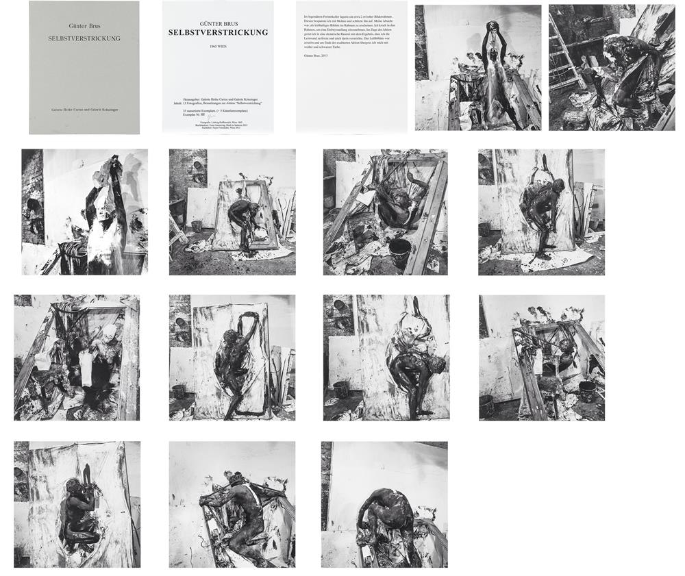 Selbstverstrickung" (13 black/white photos) by Günter Brus, 1965/2013