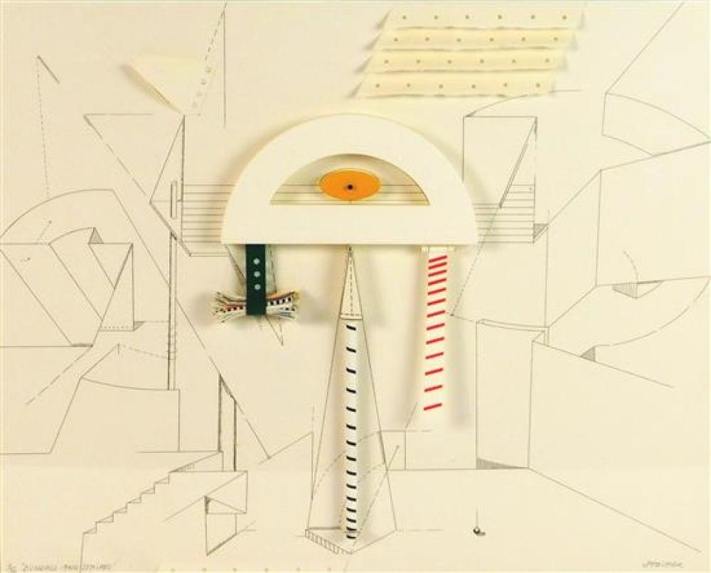 Artwork by Werner Pfeiffer, Bundles & Stripes, Made of three-dimensional mixed media construction of etching, collage, and embossment