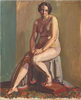 Alfred Lombard | Nude, leaning, blonde (Circa 1924) | MutualArt