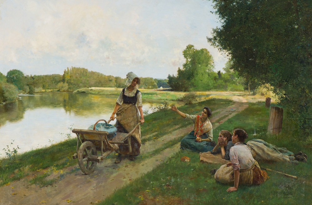 Artwork by Luis Jiménez y Aranda, Women in the Park, Made of Oil on canvas
