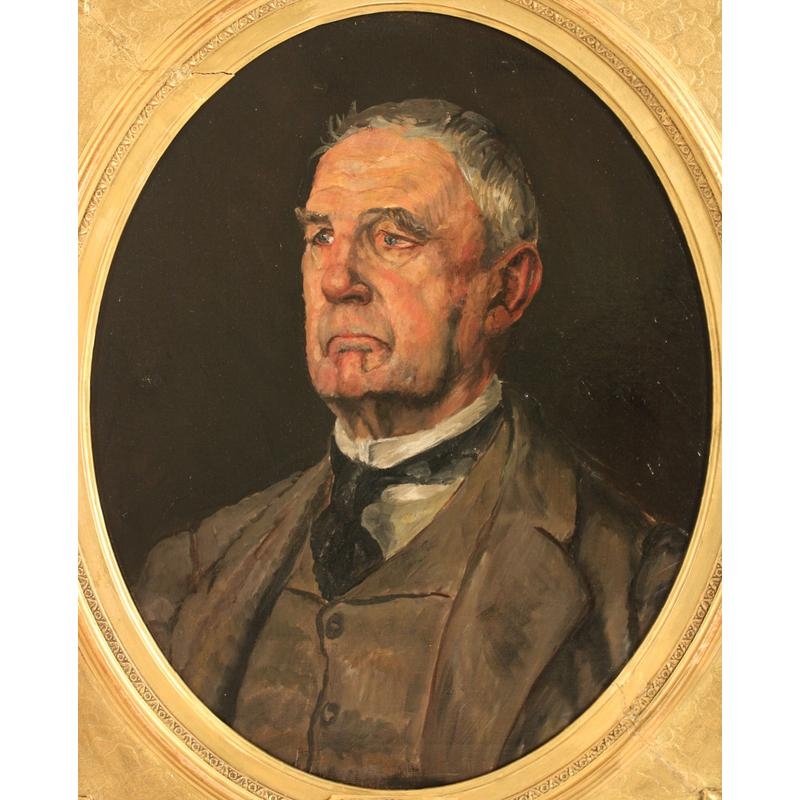 William Verplanck Birney PORTRAIT OF GENTLEMAN WITH PLAQUE READING