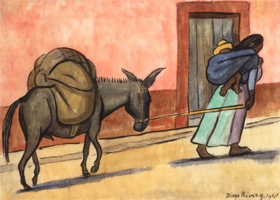 Woman with a Donkey by Diego Rivera, 1941