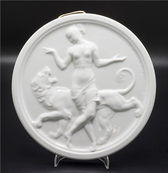 Jugendstil Wandplatte by Ferdinand Liebermann, um 1920