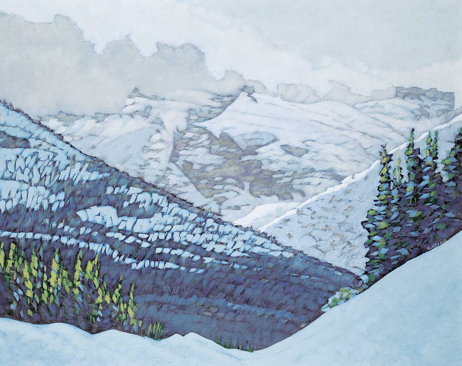 Artwork by Deborah Lougheed Sinclair, Veiled Summit - Cathedral Mountain, Made of oil on canvas