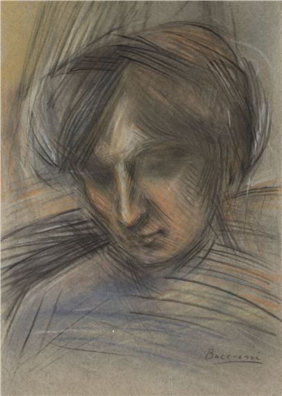 Testa femminile by Umberto Boccioni, 1908 - 1909