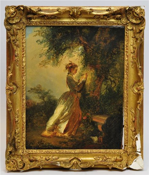 The figure of Love or The memory by Jean-Honoré Fragonard, French School, 19th Century