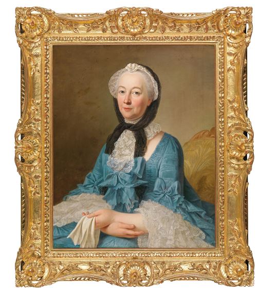 French School, 18th Century | Portrait of a lady wearing a blue dress ...