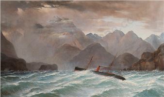 S.S. Hawea Entering Dusky Sound in a Squall 26th Dec. 1877 - John Gibb