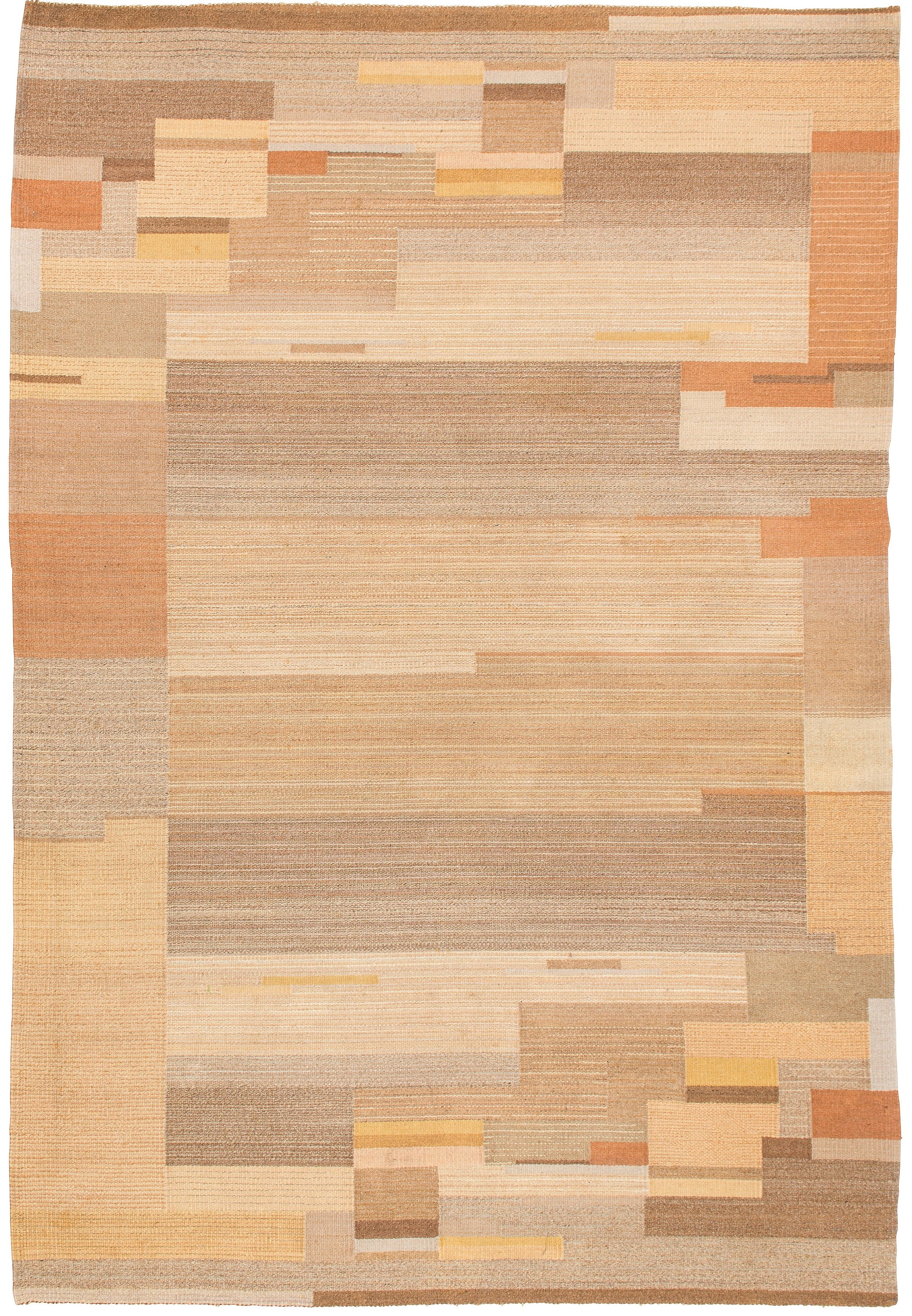 Artwork by Greta Skogster-Lehtinen, flat weave carpet for Aaltosen Mattokutomo Kiikka Finland, Made of Birch bark