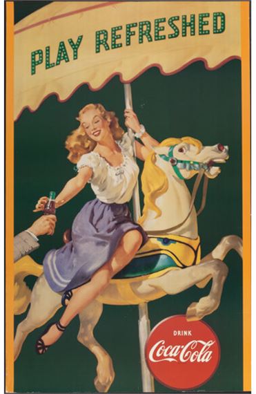 コカコーラB2ポスター PLAY REFRESHED Gil Elvgren | Play Refreshed Original Coca Cola Poster (1946