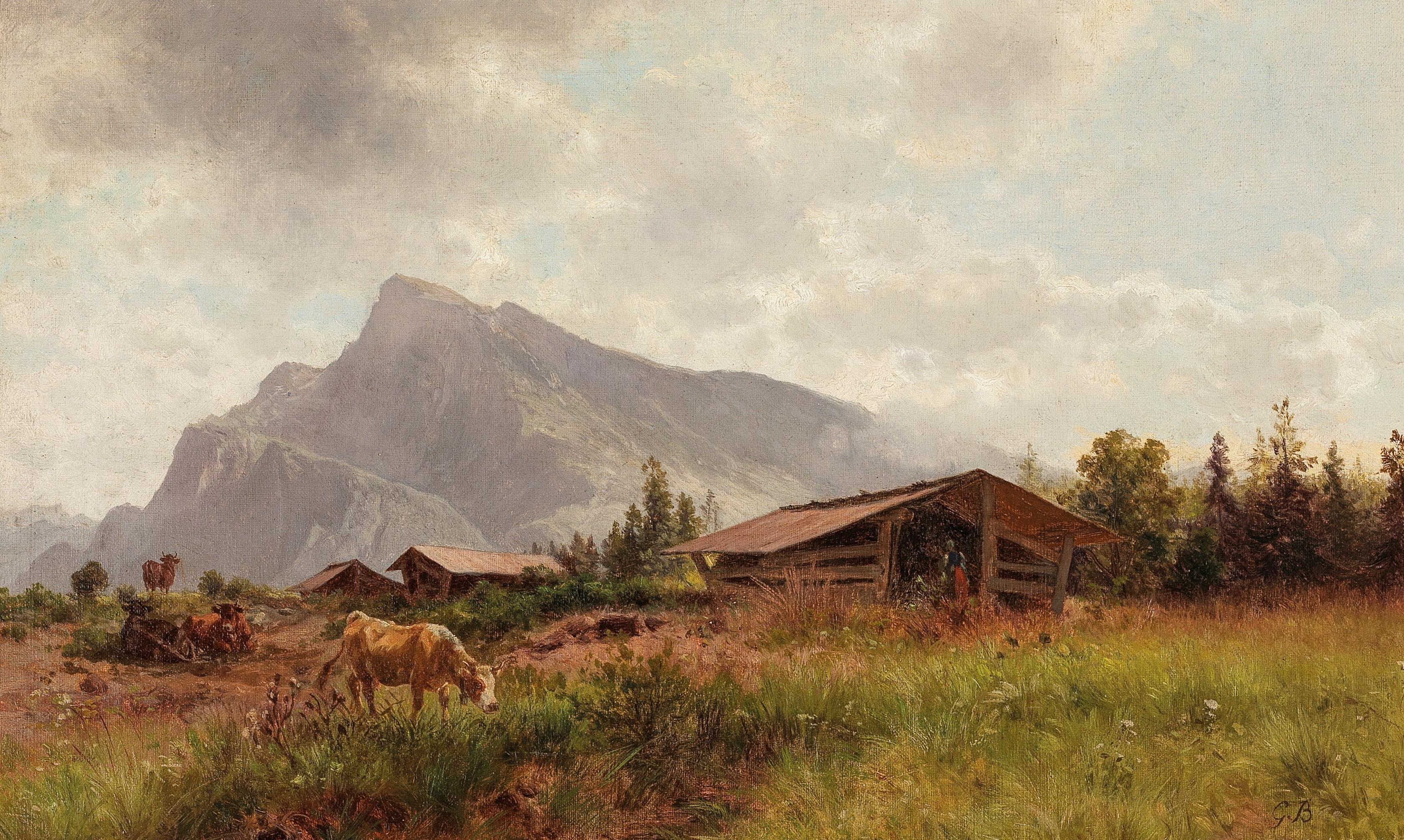 A View of Untersberg from Wals by Gustav Barbarini