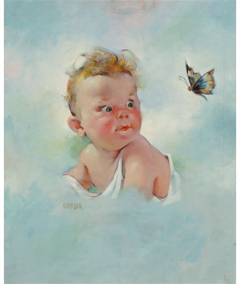 Baby and Butterfly - Florence A. Kroger