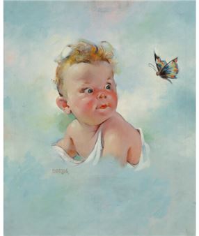 Baby and Butterfly - Florence A. Kroger