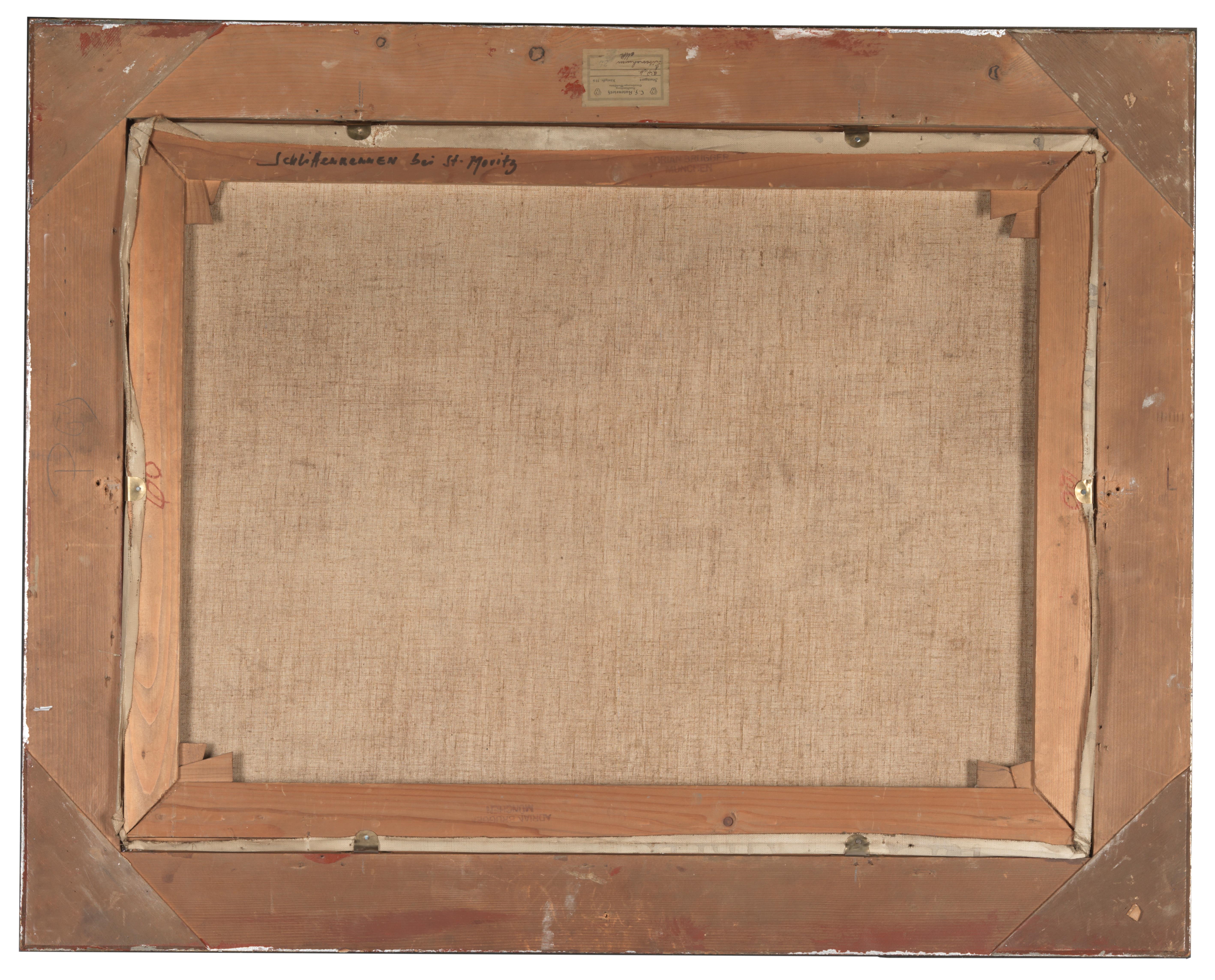 Artwork by Franz Hienl-Merre, Harness Racing in St. Moritz, Made of oil on canvas