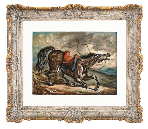Artwork by Giorgio de Chirico, Cavallo ferito, Made of oil on panel