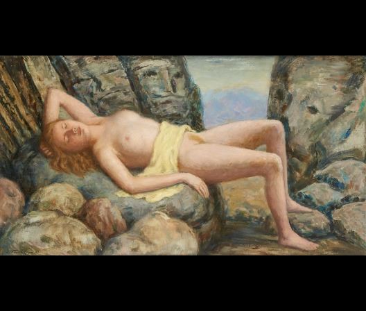 Nu couché dans les rochers by Léonid Frechkop, 1969