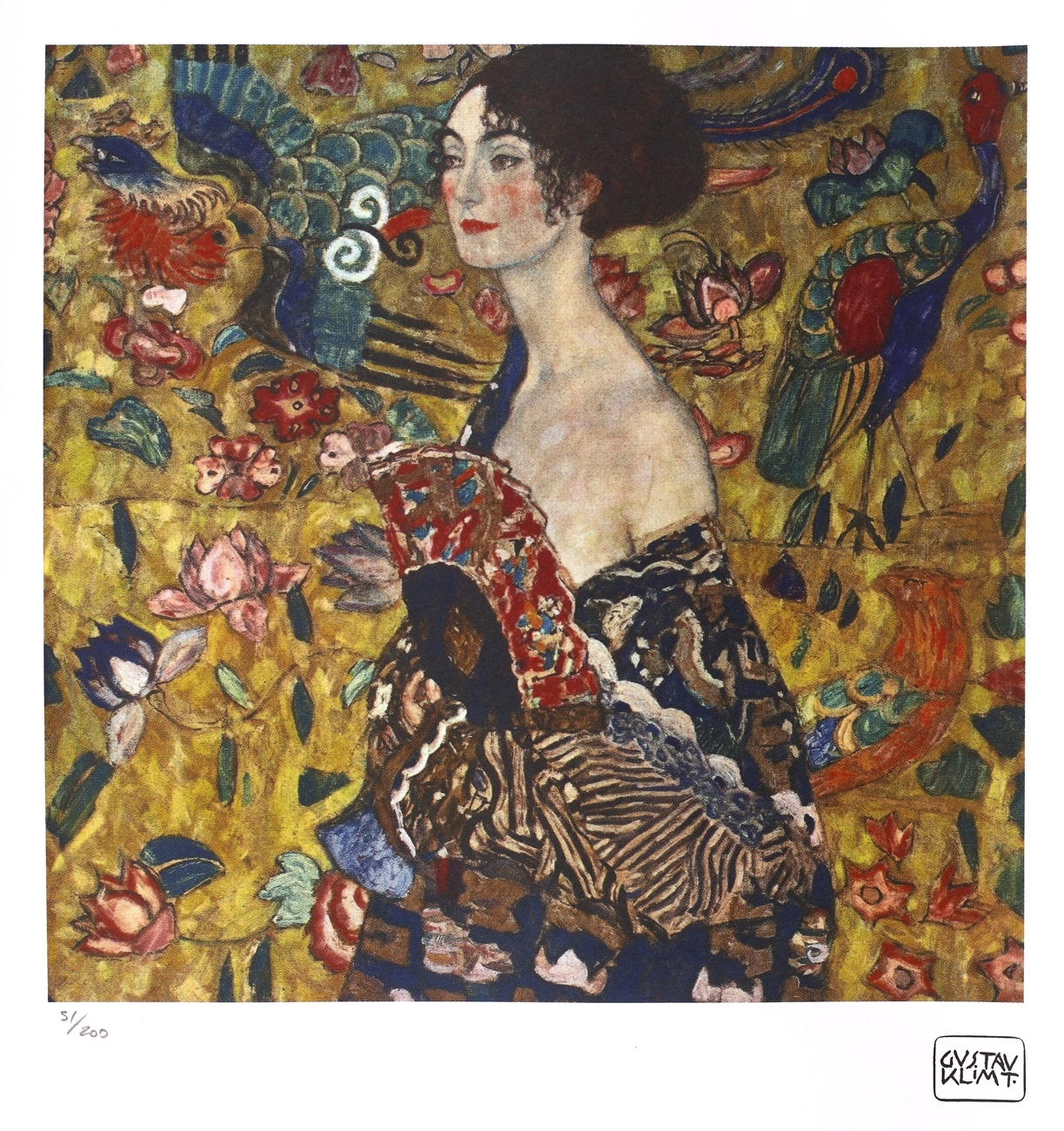 Lady with a fan by Gustav Klimt
