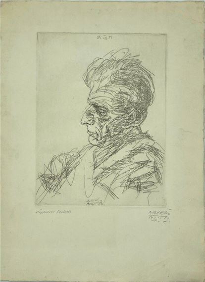 Avigdor Arikha | Portrait of Samuel Beckett (1970) | MutualArt