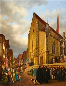 Prozession in Zug vor der St. Oswald Kirche - Anton Bütler