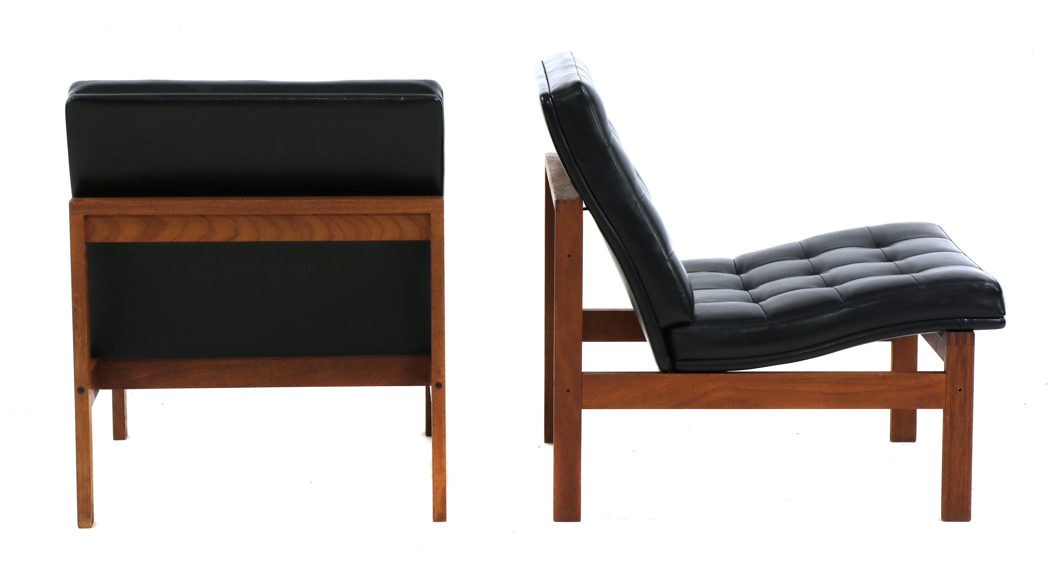 Artwork by Torben Lind, A pair of Danish teak 'Moduline' lounge chairs