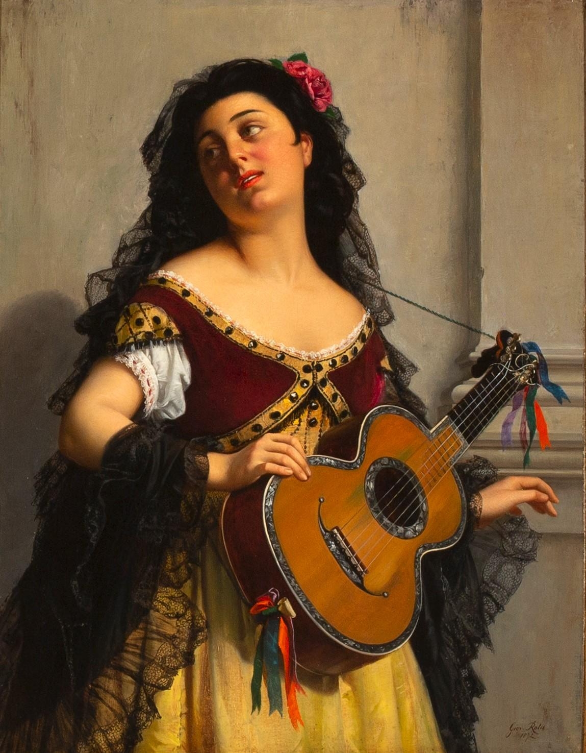 Giovanni Rota | Untitled (Young Woman with Guitar) (1872) | MutualArt