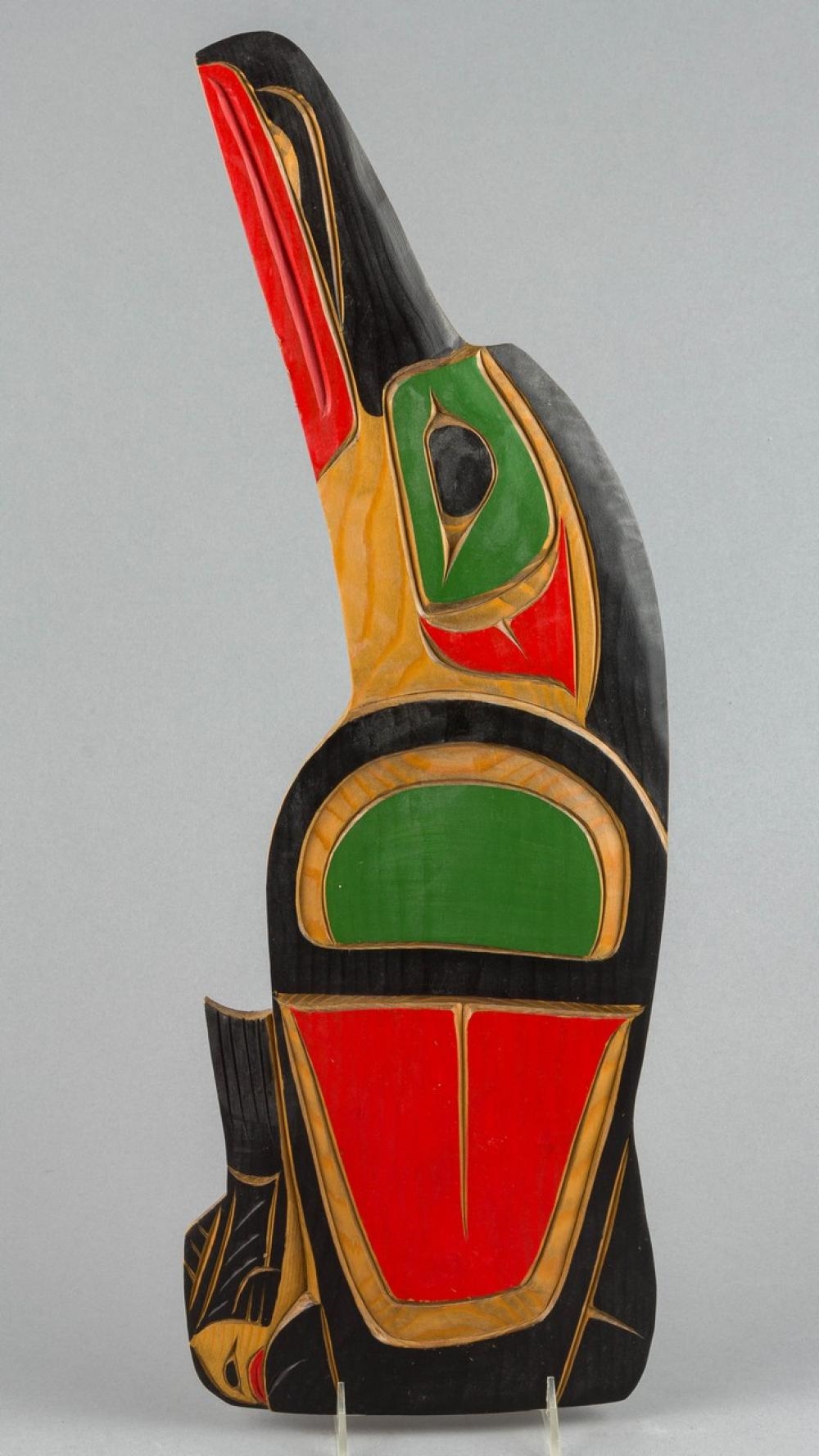 George Matilpi | a carved and polychromed cedar panel depicting ...