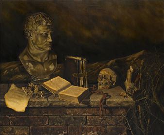 Stilleven met buste en schedel - Piet Rijken