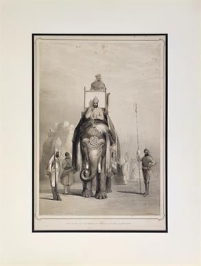 THE RAJA OF PUTTEEALLA ON HIS STATE ELEPHANT by Emily Eden, 1844