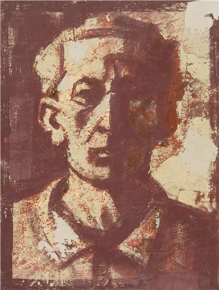 Selbstbildnis in Grau und Braun