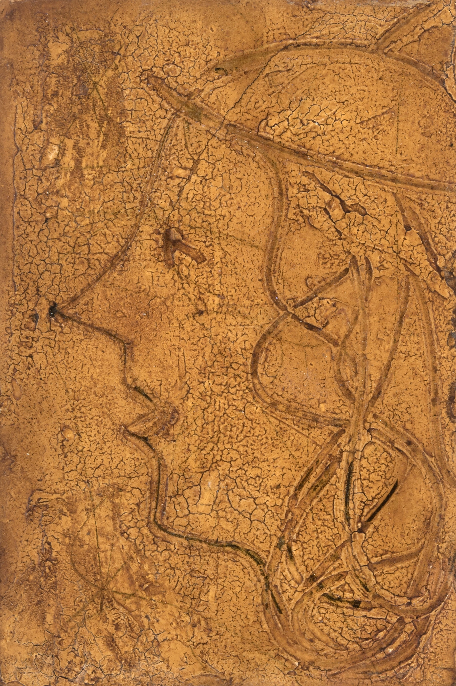 Artwork by Hermann Glöckner, Profil nach links in Braunocker; Profil mit roten Lippen, Made of Oil, pencil, plaster and varnish, streaked with painting, on sturdy cardboard; oil, chalk and varnish