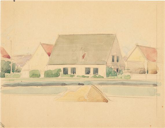 Misthaufen vor Bauerngehöft (Gohlis) by Hermann Glöckner, 1929