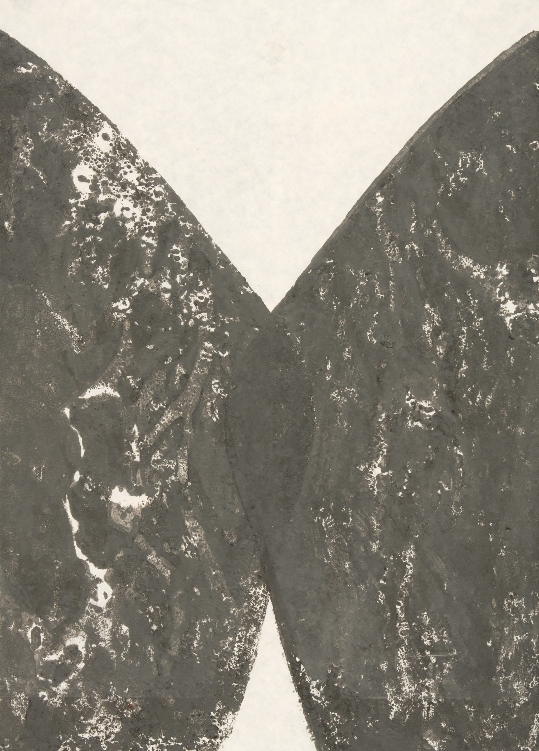Artwork by Hermann Glöckner, Flügel, Made of Monotype (glass print in tempera) in dark gray on paper