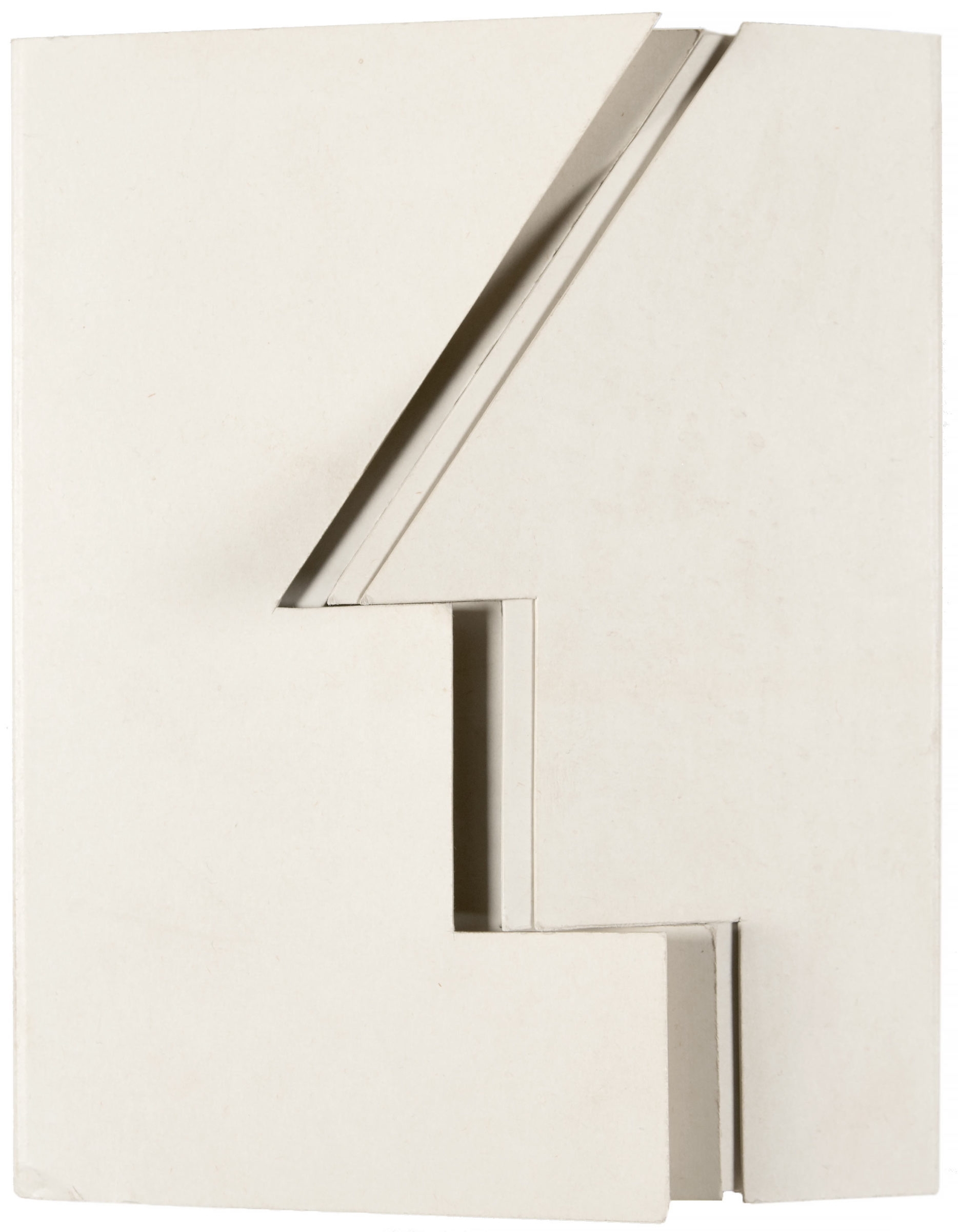 Artwork by Hermann Glöckner, Doppelprofil (Weißes Karton-Faltobjekt), Made of Cardboard box, glued and cut