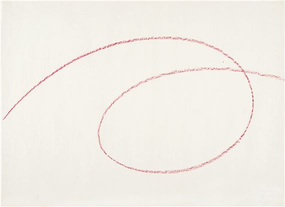 Schwung in Rot, nach rechts by Hermann Glöckner, Um 1983