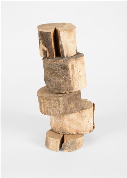 Aufschichung von fünf Baumstammscheiben by Hermann Glöckner, 1969