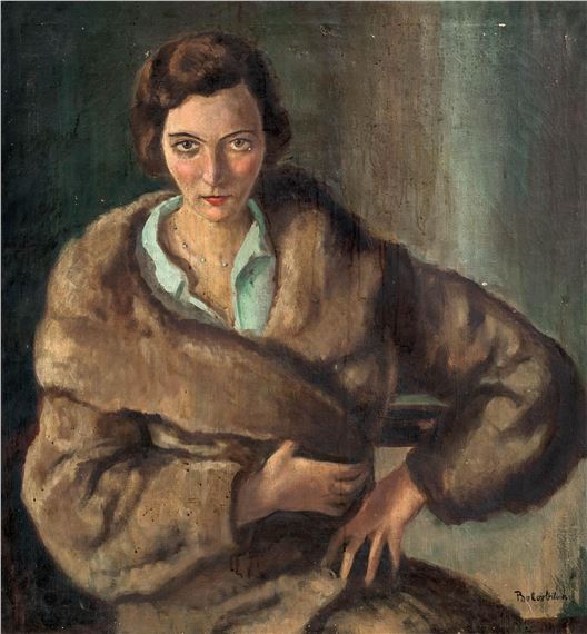 Lady in fur coat (Portrait of F. M.), by Willy Bokor, 1932