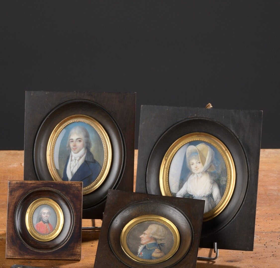 Artwork by Pierre Noel Violet, Portraits d'Anne Guy Gérard Charles Dupleix de Cadignan et de sa femme née Marie Stéphanie Hunter