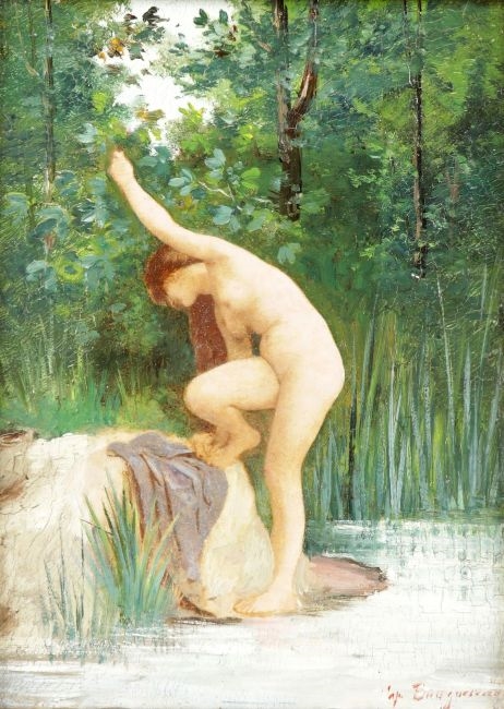 Nymphe beim Bade by William Adolphe Bouguereau, circa 1910