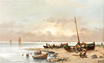 Fischer an der Küste - J. Ulbert