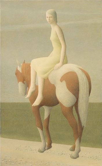Girl on Piebald Horse by Alex Colville, dated 1952