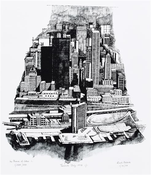 70年代 カナダ人 Enid Robbie リトグラフ