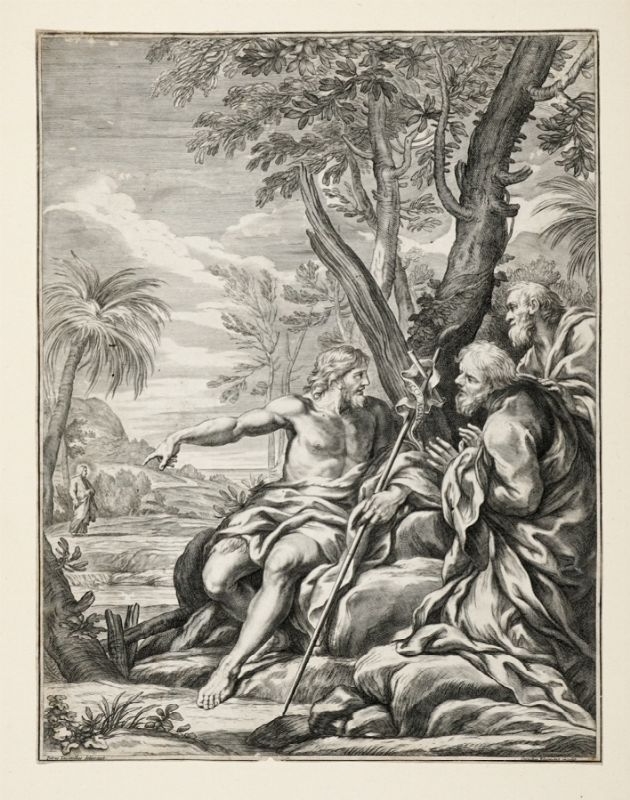 San Giovani Battista indica Cristo ai suoi seguaci. by Cornelius Bloemaert II