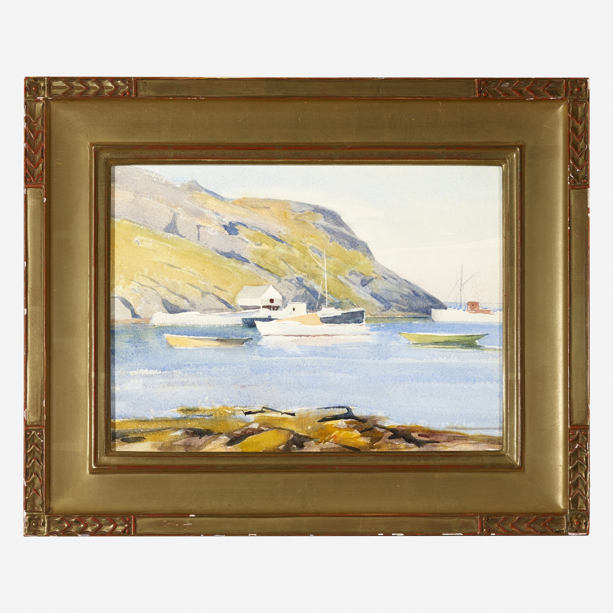 Artwork by Sears Gallagher, Fishing Boats, Monhegan, Made of watercolor on paper